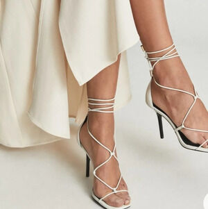 Reiss Kali High leather wrap heels SZ EU  41